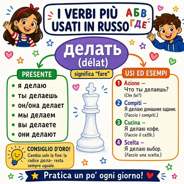Mappa mentale: verbo делать (FARE)